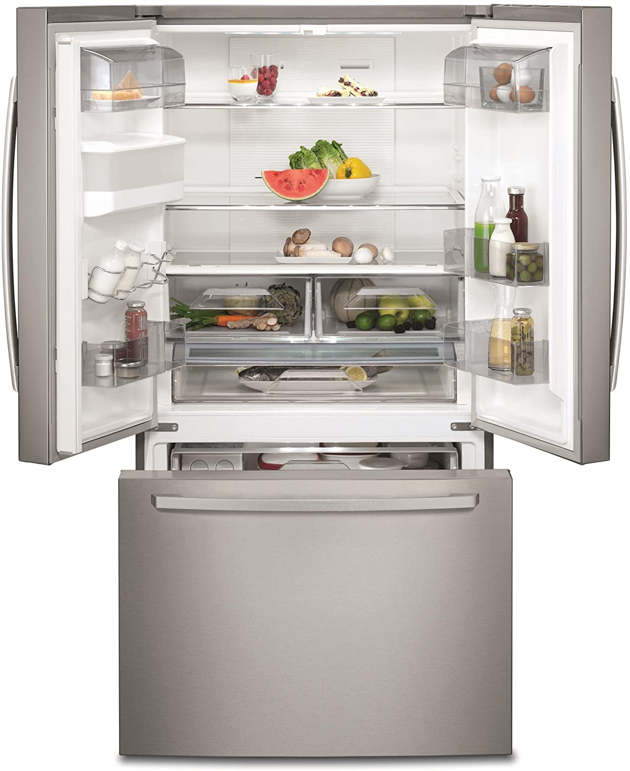 335l Standkühlschrank Inox Kühlschrank Freistehend Vollraum EEK A+ 