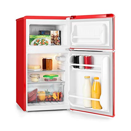 Retrolook Rot Single Kühlschrank Standkühlschrank Gefrierkombination 61L A 